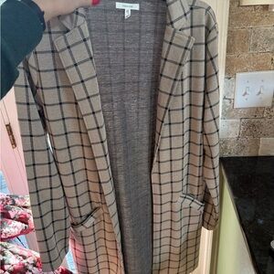 Maurices Tan Plaid Blazer